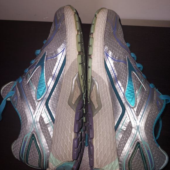 Brooks Womens Running Sneakers 10B Adrenaline GTS Lace Up Breathable Mesh Silver - Picture 11 of 16